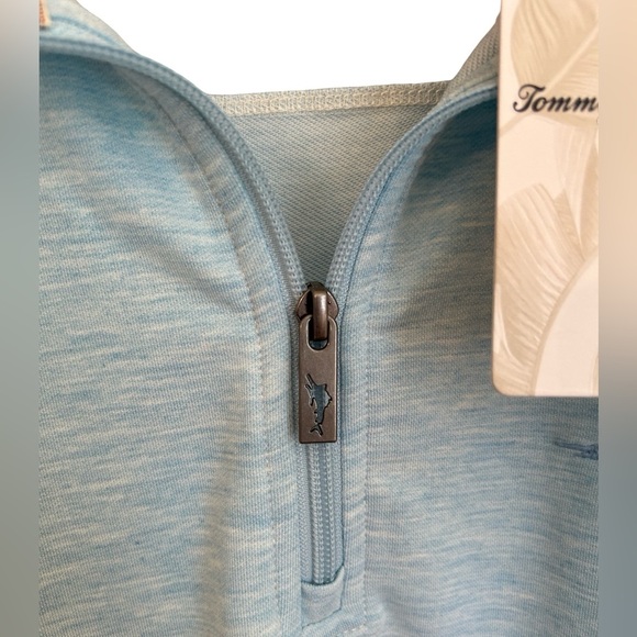 Tommy Bahama Men’s Long Sleeved Half  Zipped Blue Shirt Large - Picture 6 of 16